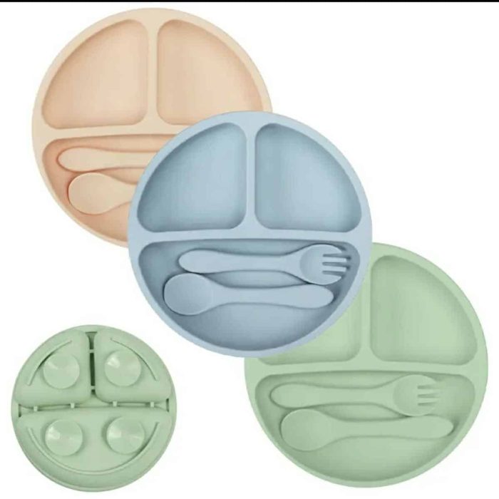 Silicon Plate With Spoon Set Silicon Plate With Spoon Set