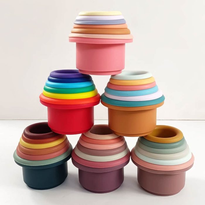 Toddler Sorting Stacking Cups Toy ( Silicon ) Toddler Sorting Stacking Cups Toy ( Silicon )