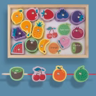 Wooden DIY Beaded Toy Magnetic Fishing Game