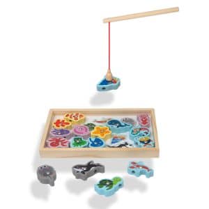 Wooden DIY Beaded Toy Magnetic Fishing Game