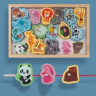 Wooden DIY Beaded Toy Magnetic Fishing Game